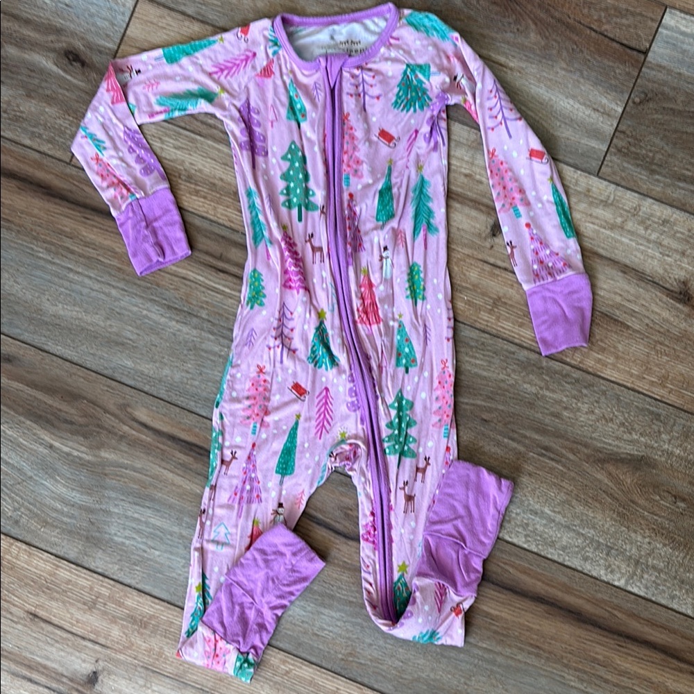 Little Sleepies Purple and Pink Footies One Piece with Long Sleeves